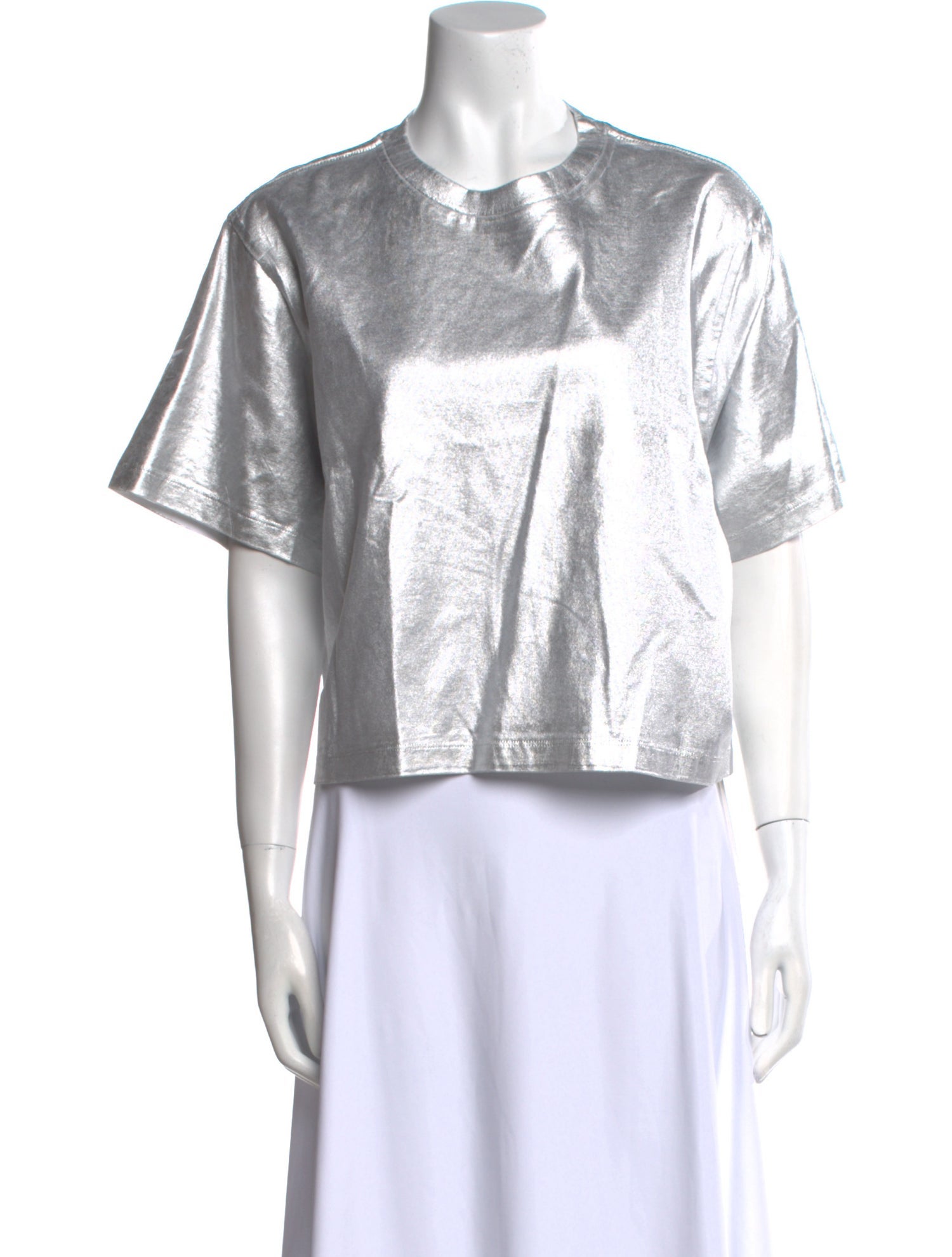 Simkhai Crew Neck Short Sleeve Crop Top