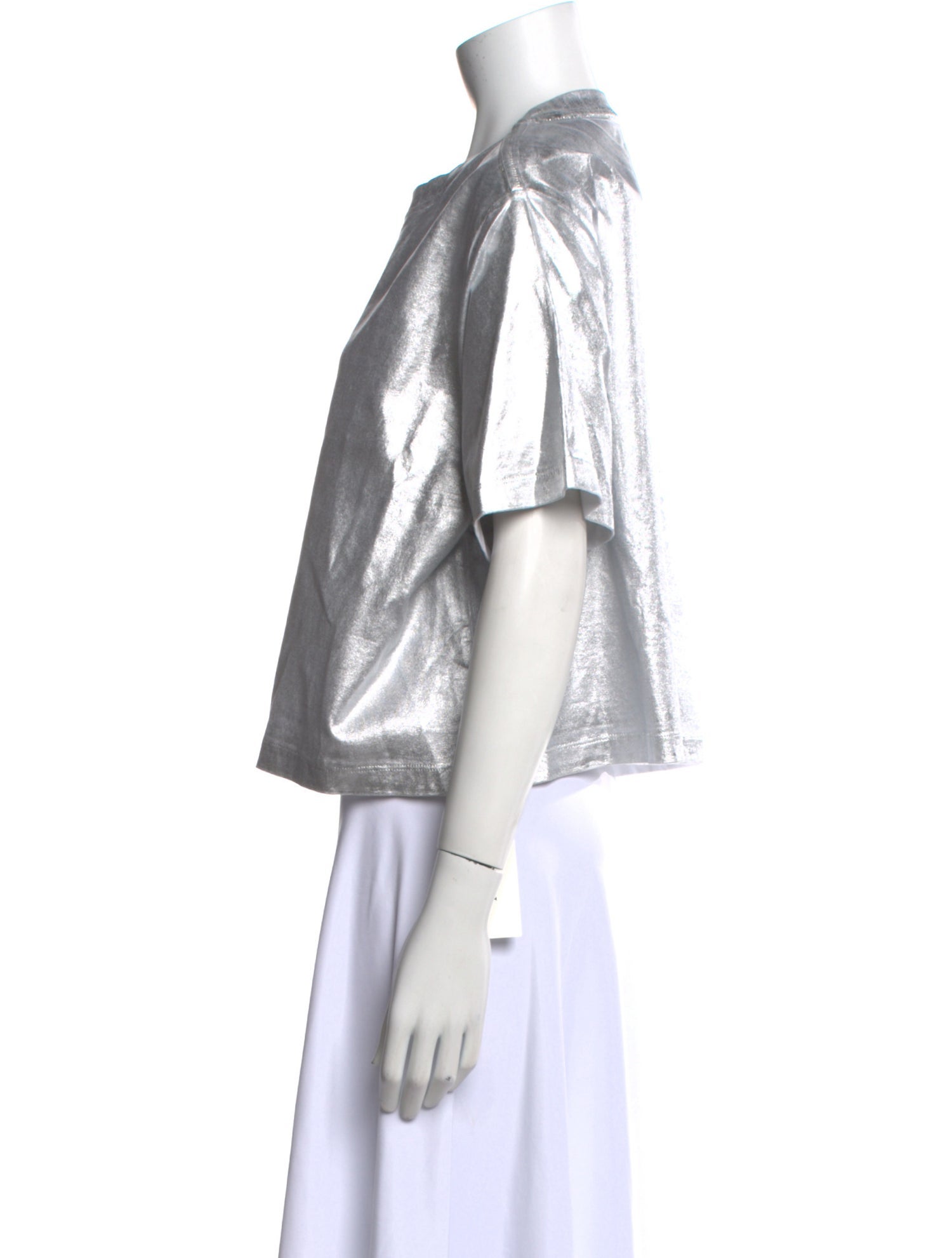 Simkhai Crew Neck Short Sleeve Crop Top