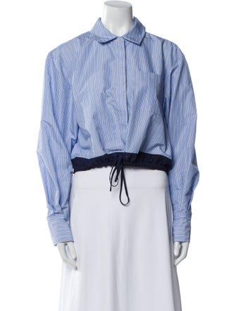 Simkhai Striped Long Sleeve Crop Top