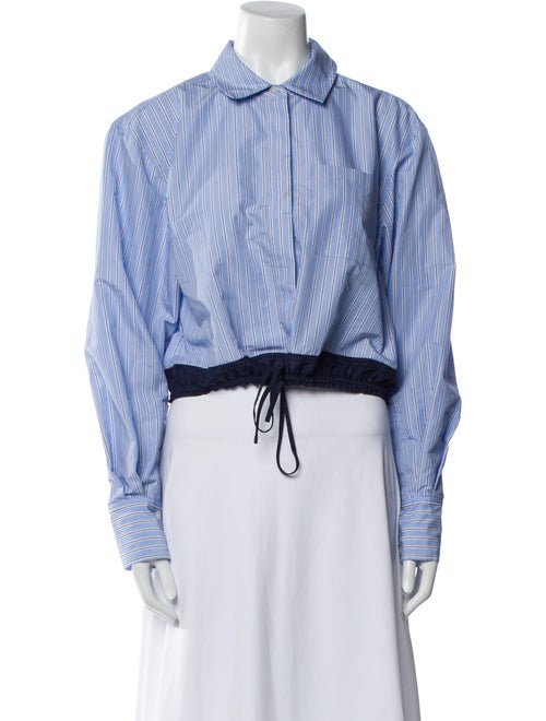 Simkhai Striped Long Sleeve Crop Top