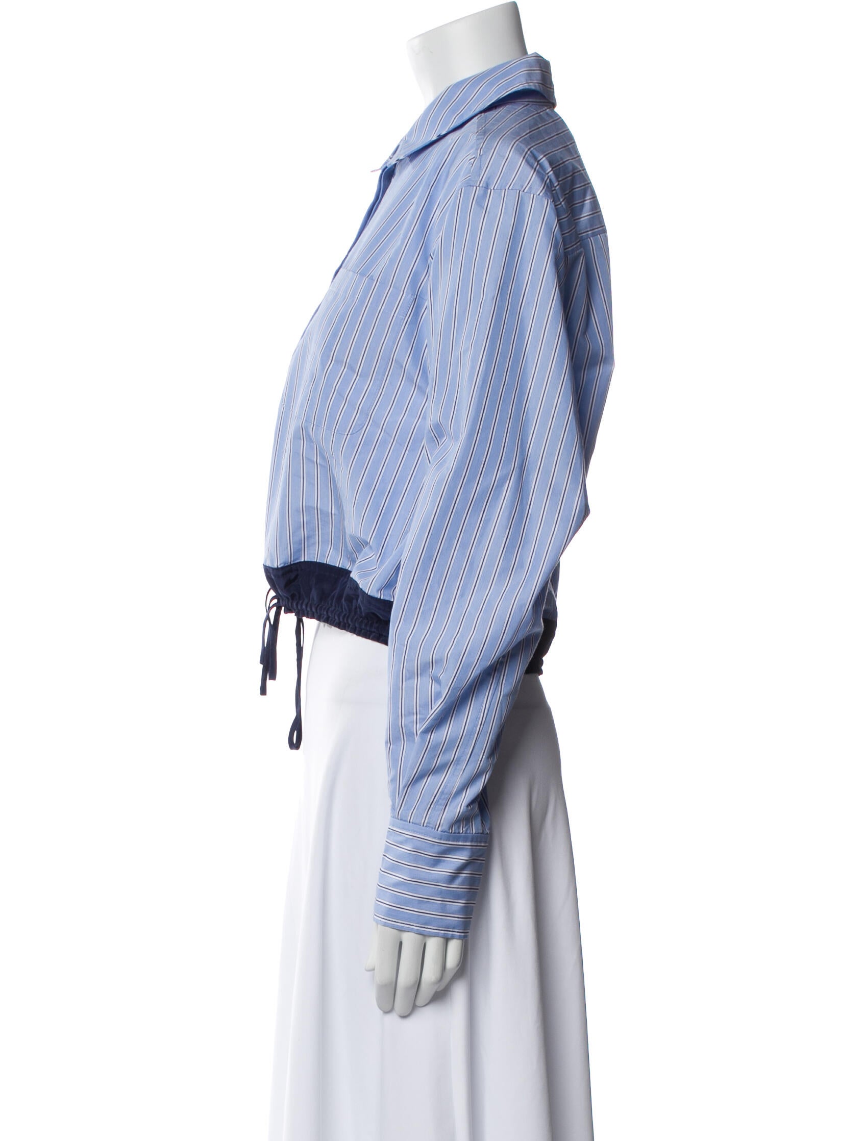 Simkhai Striped Long Sleeve Crop Top