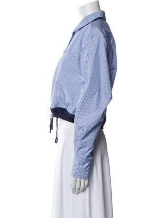 Simkhai Striped Long Sleeve Crop Top