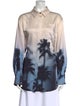 Simkhai Tie-Dye Print Long Sleeve Button-Up Top