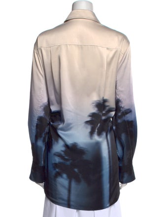 Simkhai Tie-Dye Print Long Sleeve Button-Up Top
