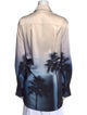 Simkhai Tie-Dye Print Long Sleeve Button-Up Top
