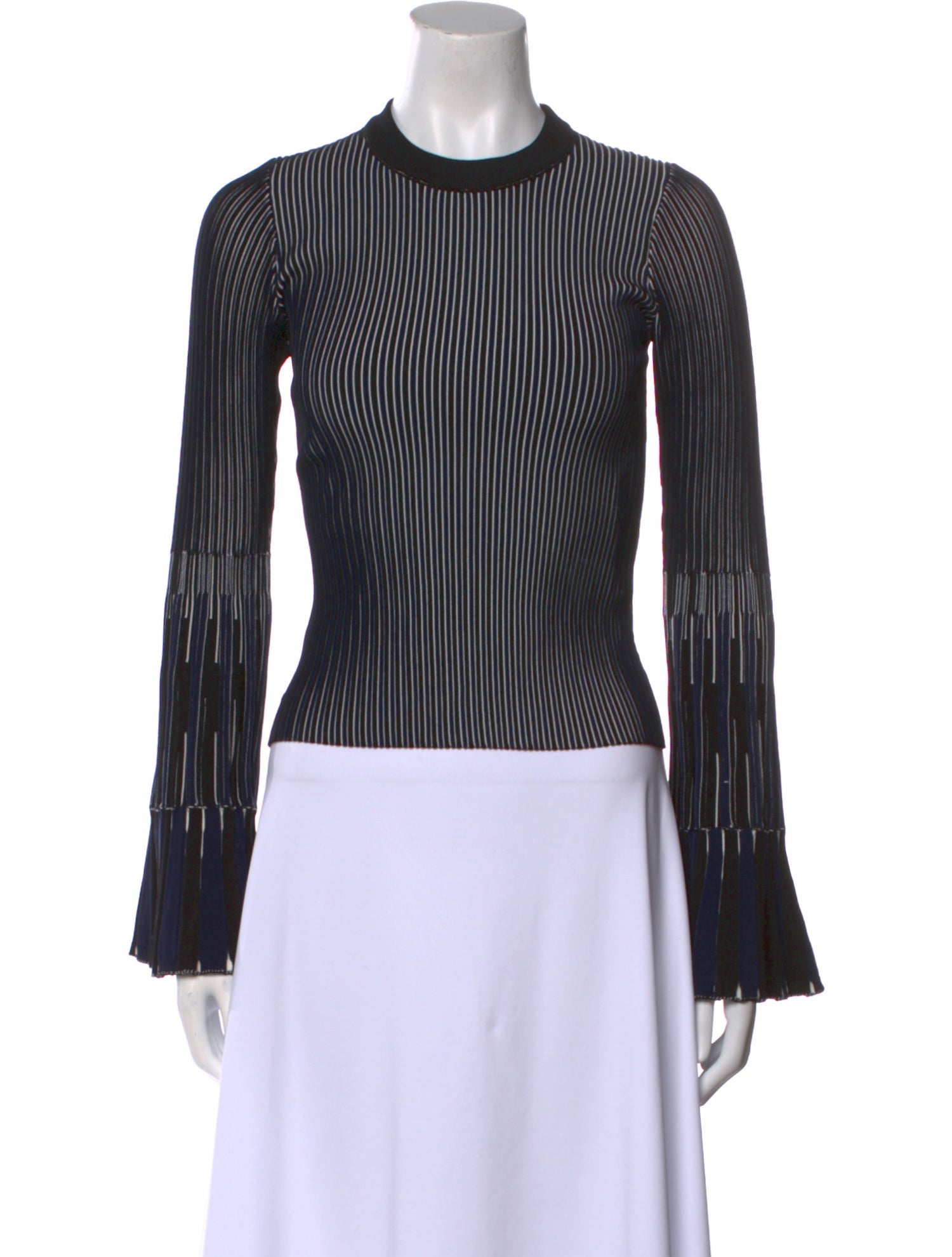 Simkhai Striped Crew Neck Crop Top