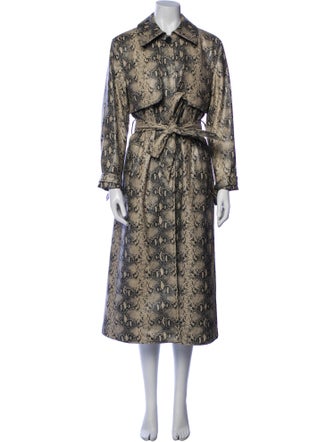 Simkhai Animal Print Trench Coat