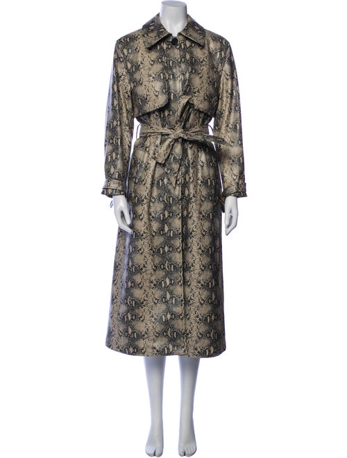 Simkhai Animal Print Trench Coat