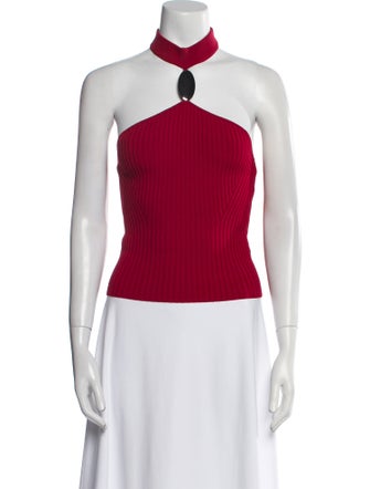 Simkhai Halterneck Sleeveless Crop Top