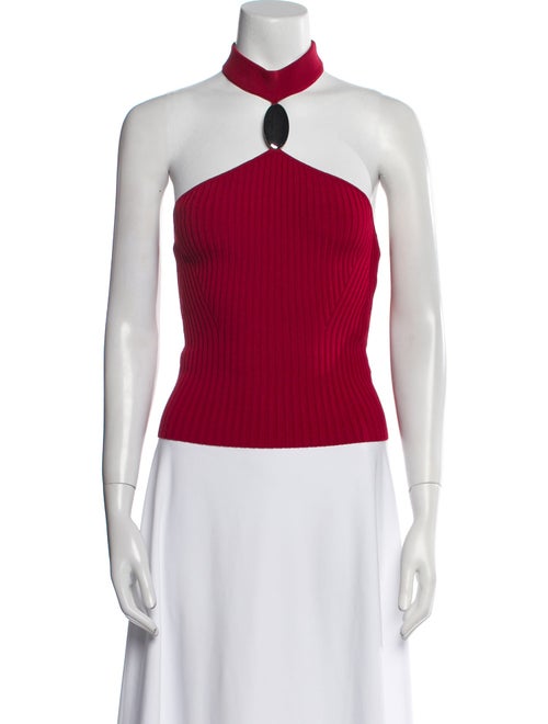 Simkhai Halterneck Sleeveless Crop Top