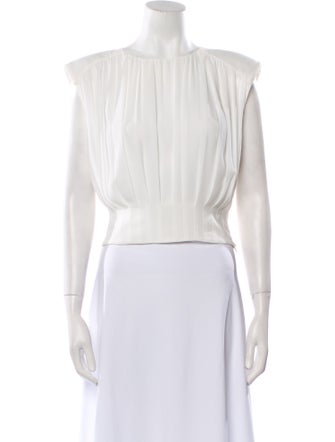 Simkhai Bateau Neckline Short Sleeve Crop Top