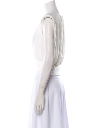 Simkhai Bateau Neckline Short Sleeve Crop Top