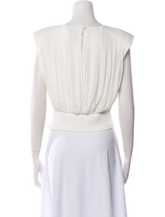 Simkhai Bateau Neckline Short Sleeve Crop Top