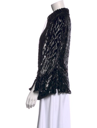 Simkhai Animal Print V-Neck Blouse