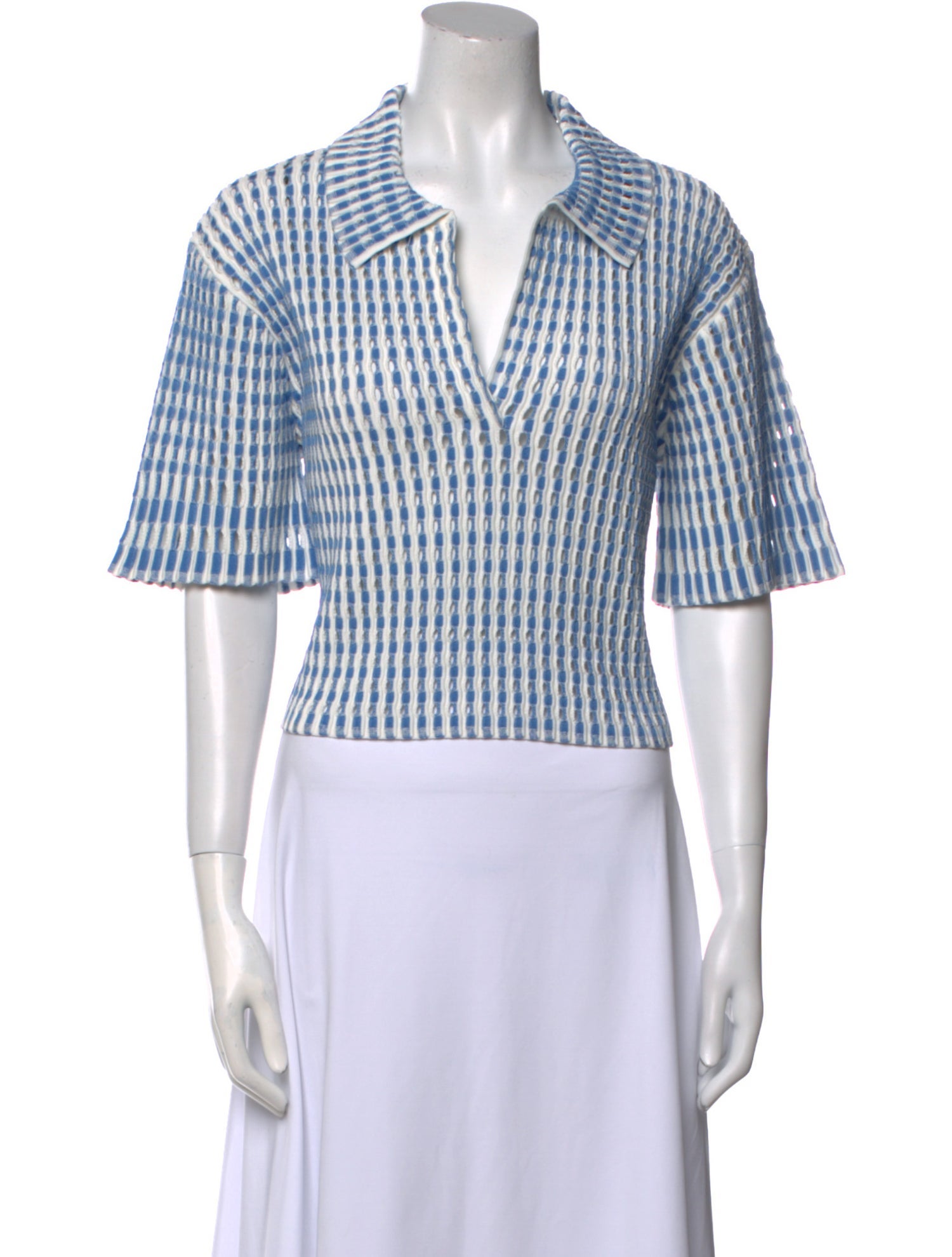 Simkhai Printed Three-Quarter Sleeve Crop Top w/ Tags