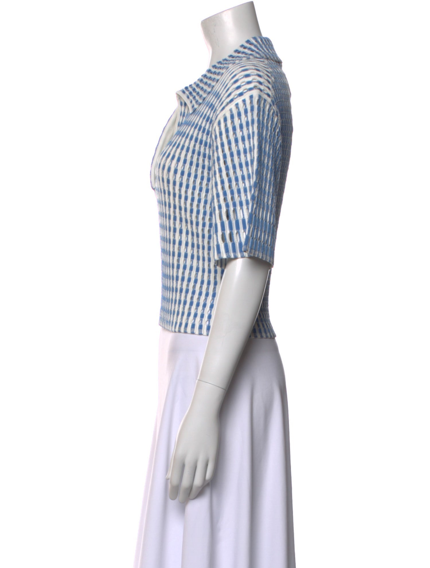 Simkhai Printed Three-Quarter Sleeve Crop Top w/ Tags