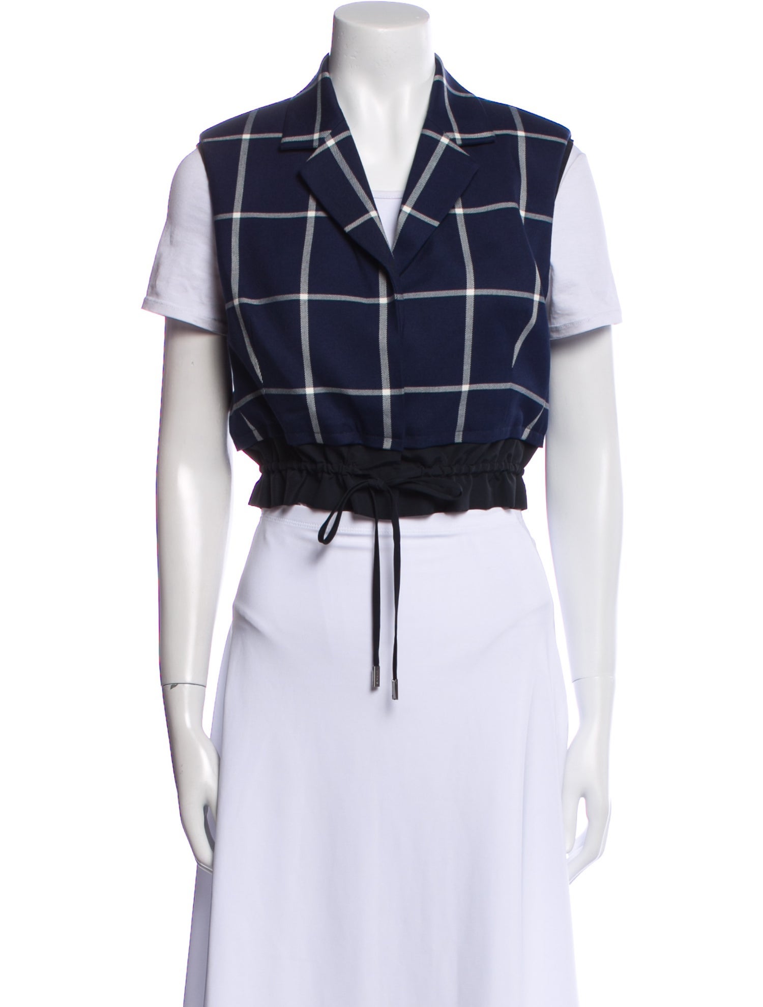 Simkhai Plaid Print V-Neck Crop Top w/ Tags