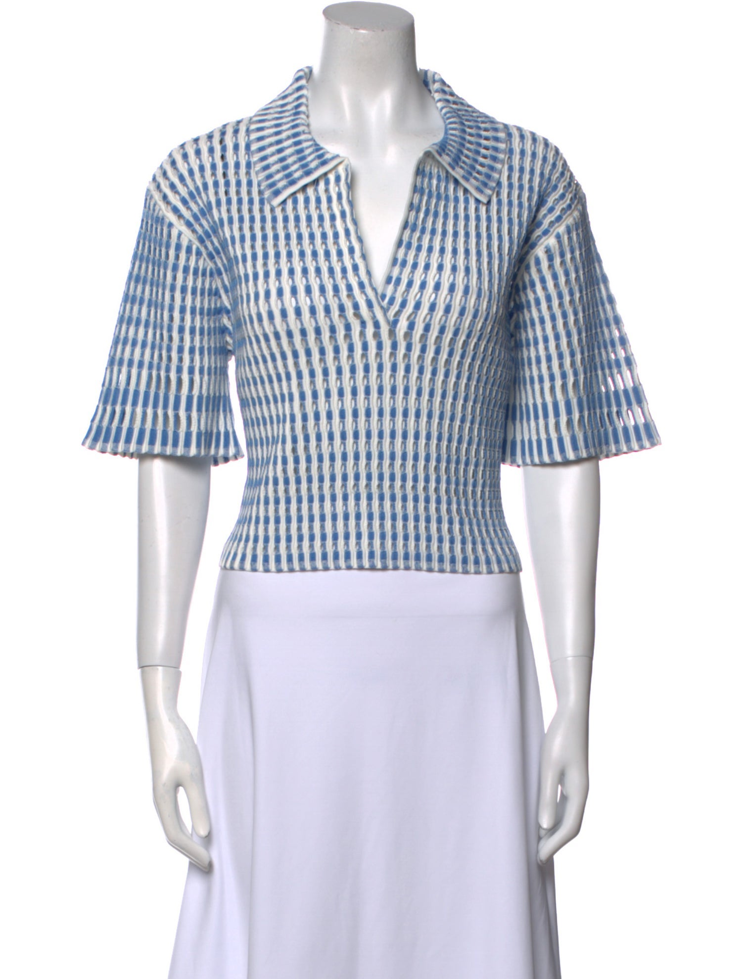 Simkhai Printed Three-Quarter Sleeve Crop Top w/ Tags