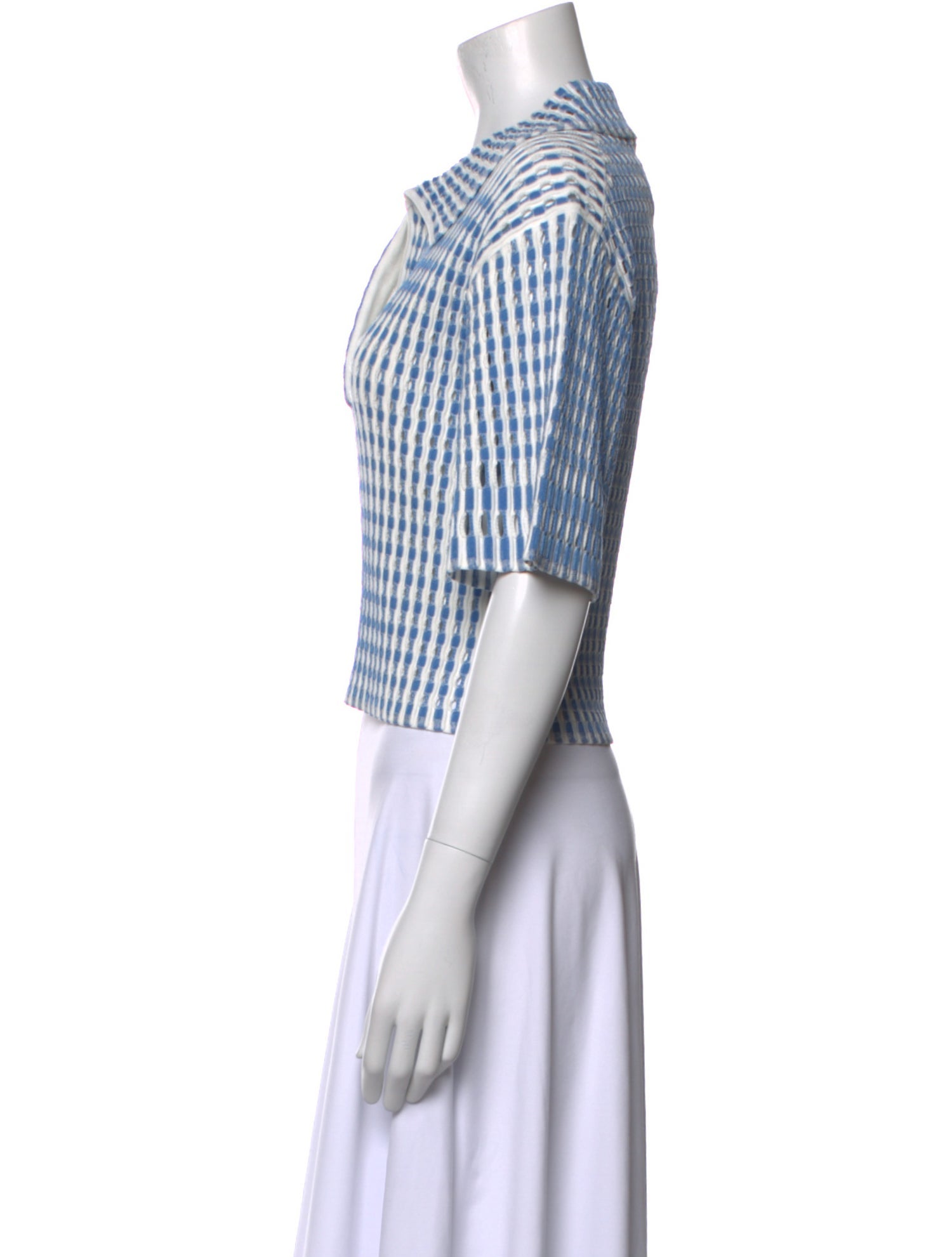 Simkhai Printed Three-Quarter Sleeve Crop Top w/ Tags