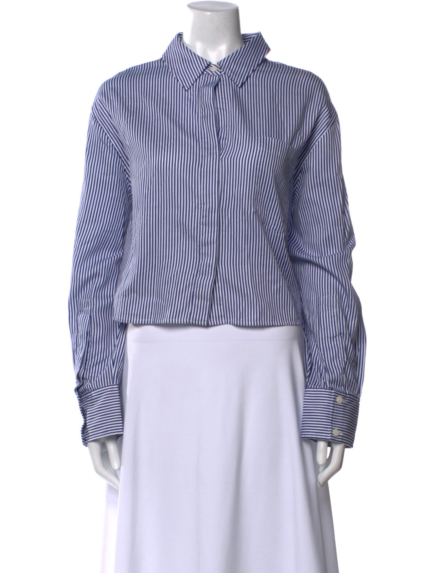 Simkhai Striped Long Sleeve Button-Up Top