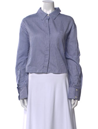 Simkhai Striped Long Sleeve Button-Up Top