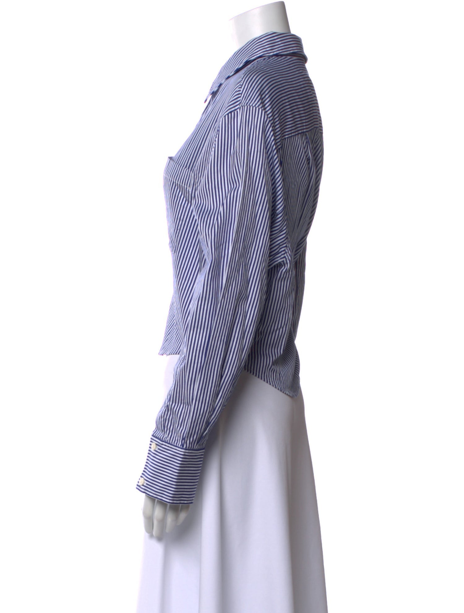 Simkhai Striped Long Sleeve Button-Up Top