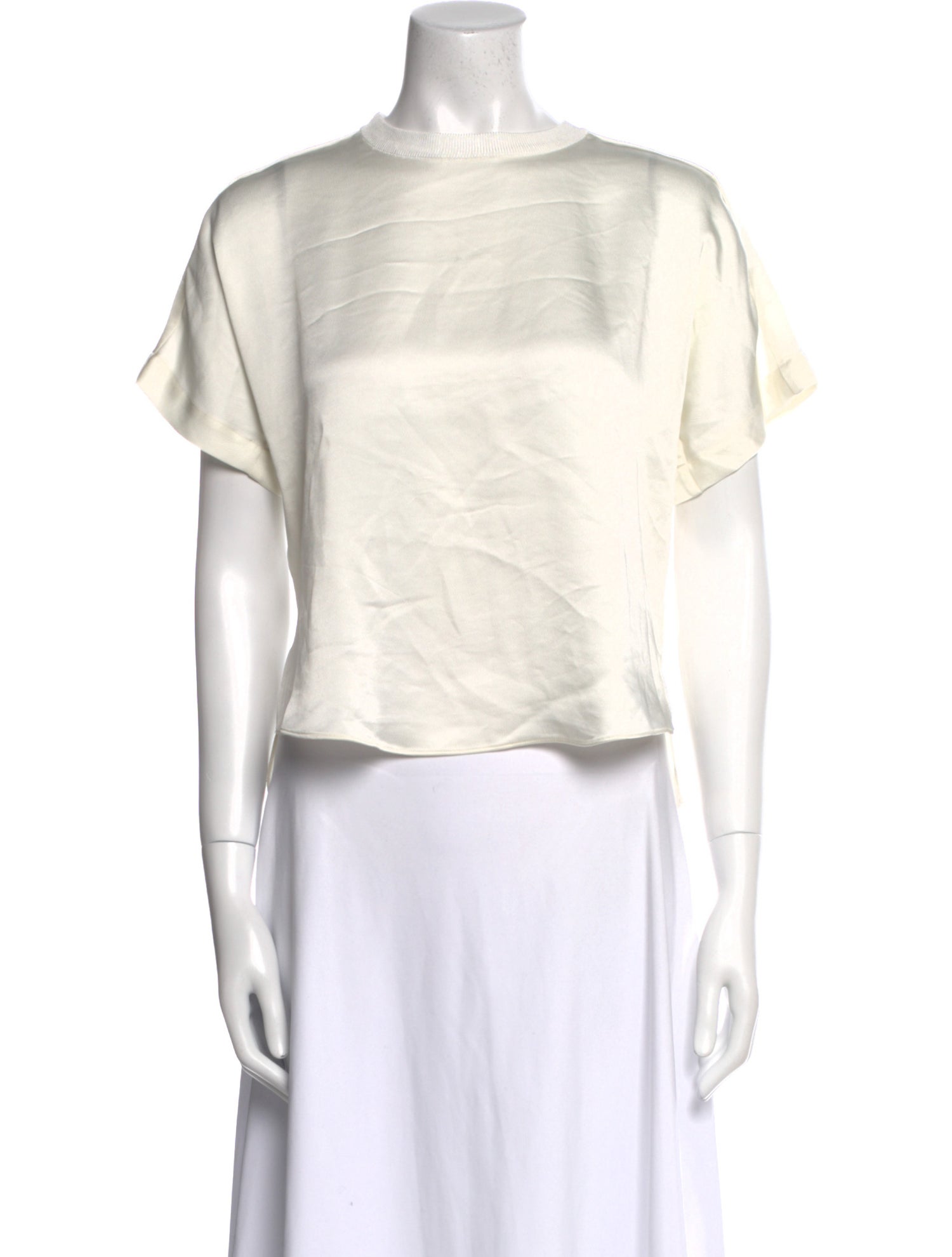 Simkhai Bateau Neckline Short Sleeve Crop Top