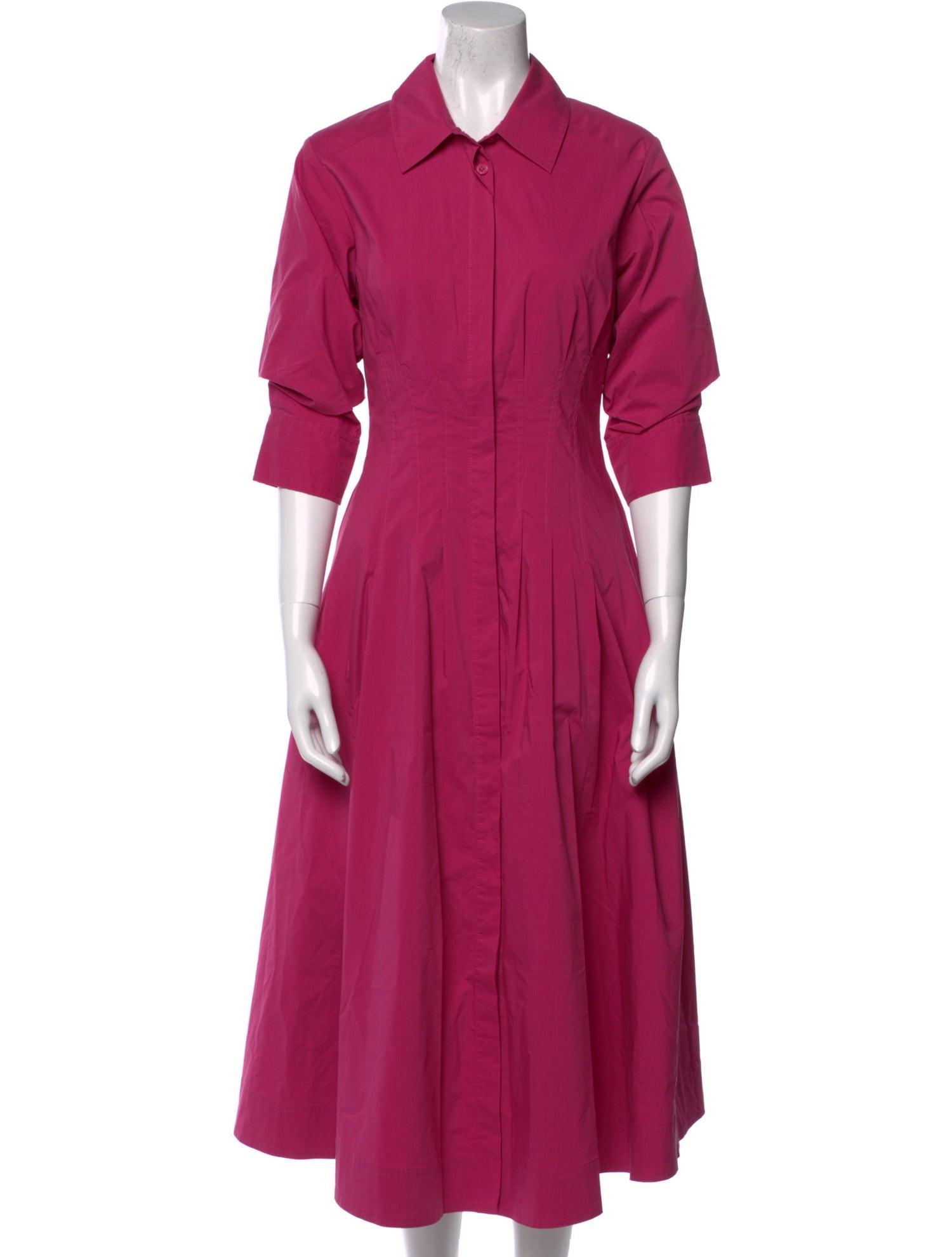 Simkhai Jazz Pintuck Midi Shirtdress Long Dress