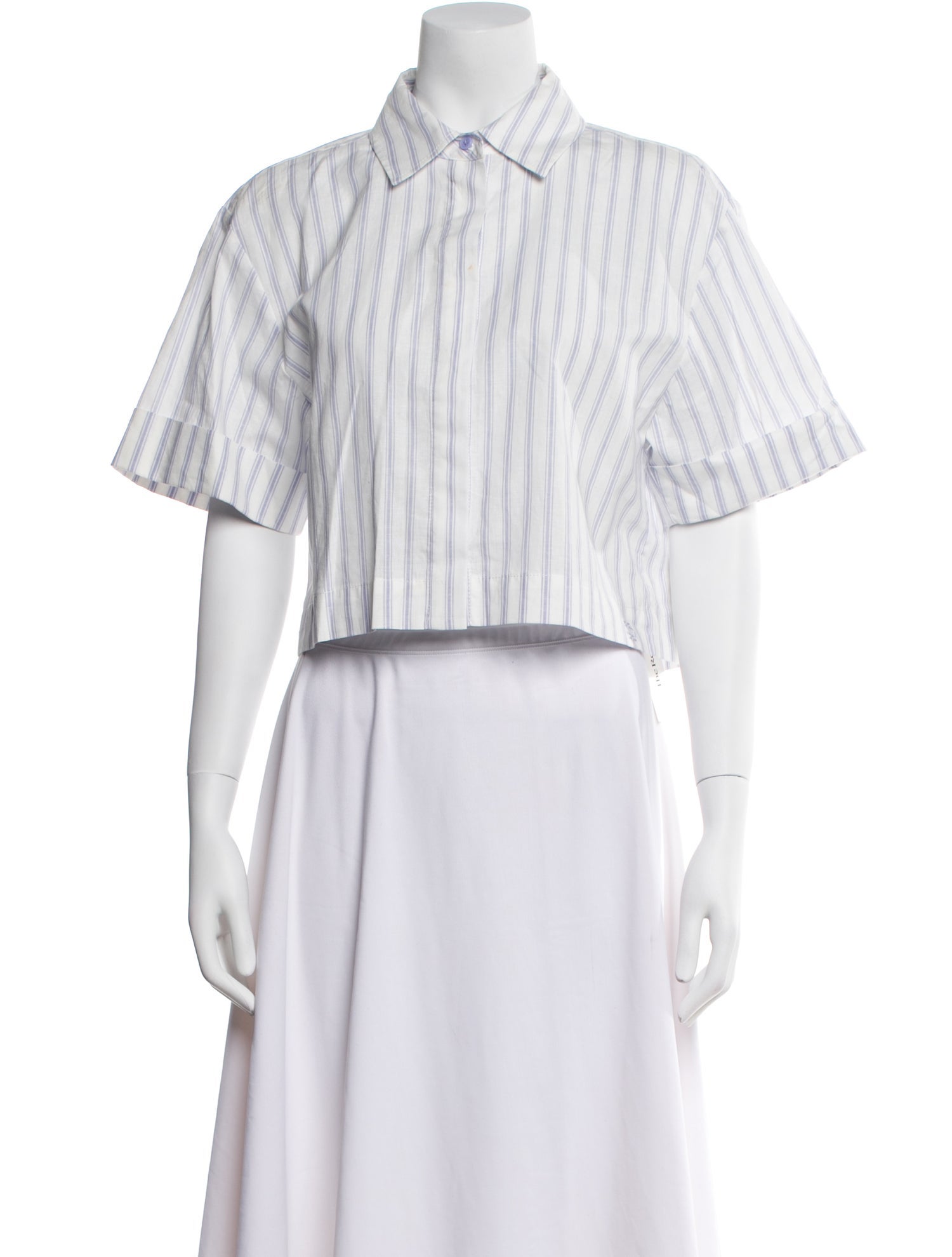 Simkhai Striped Short Sleeve Crop Top