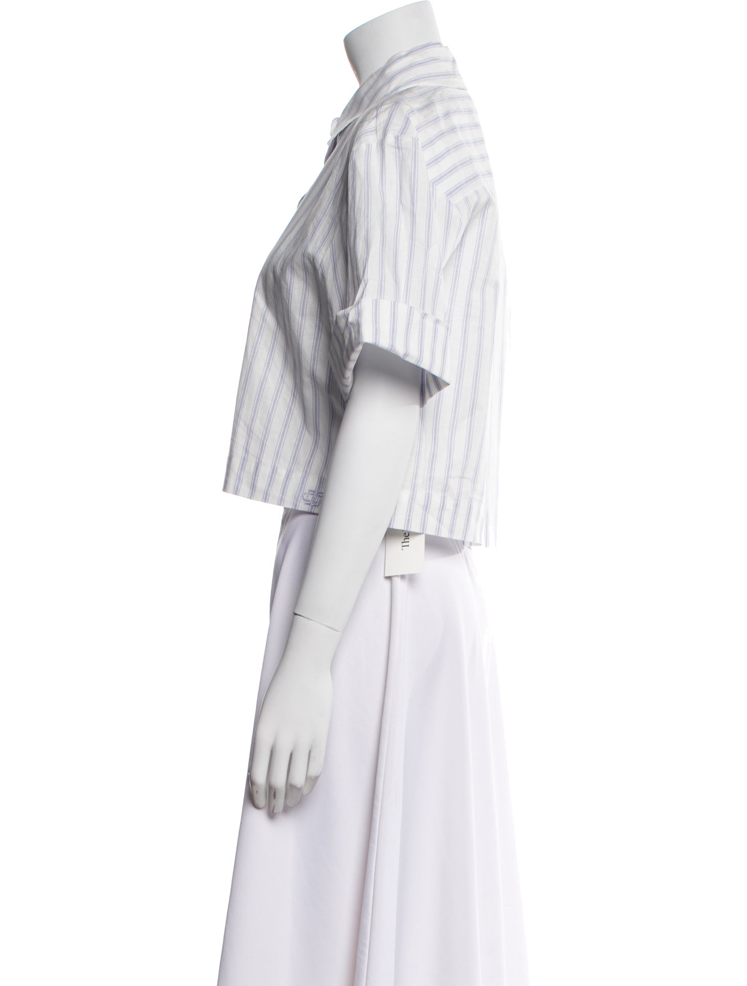 Simkhai Striped Short Sleeve Crop Top