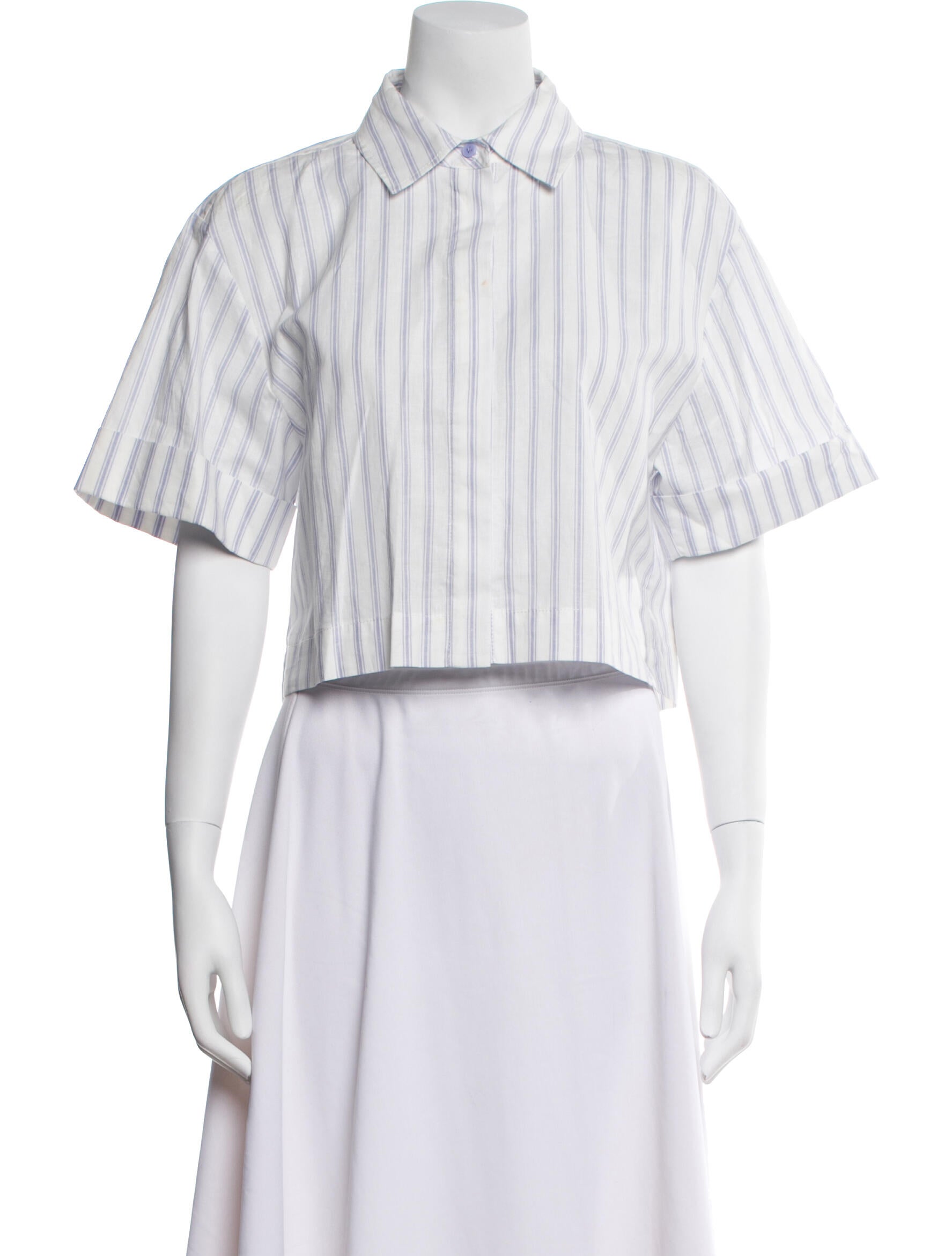 Simkhai Striped Short Sleeve Crop Top