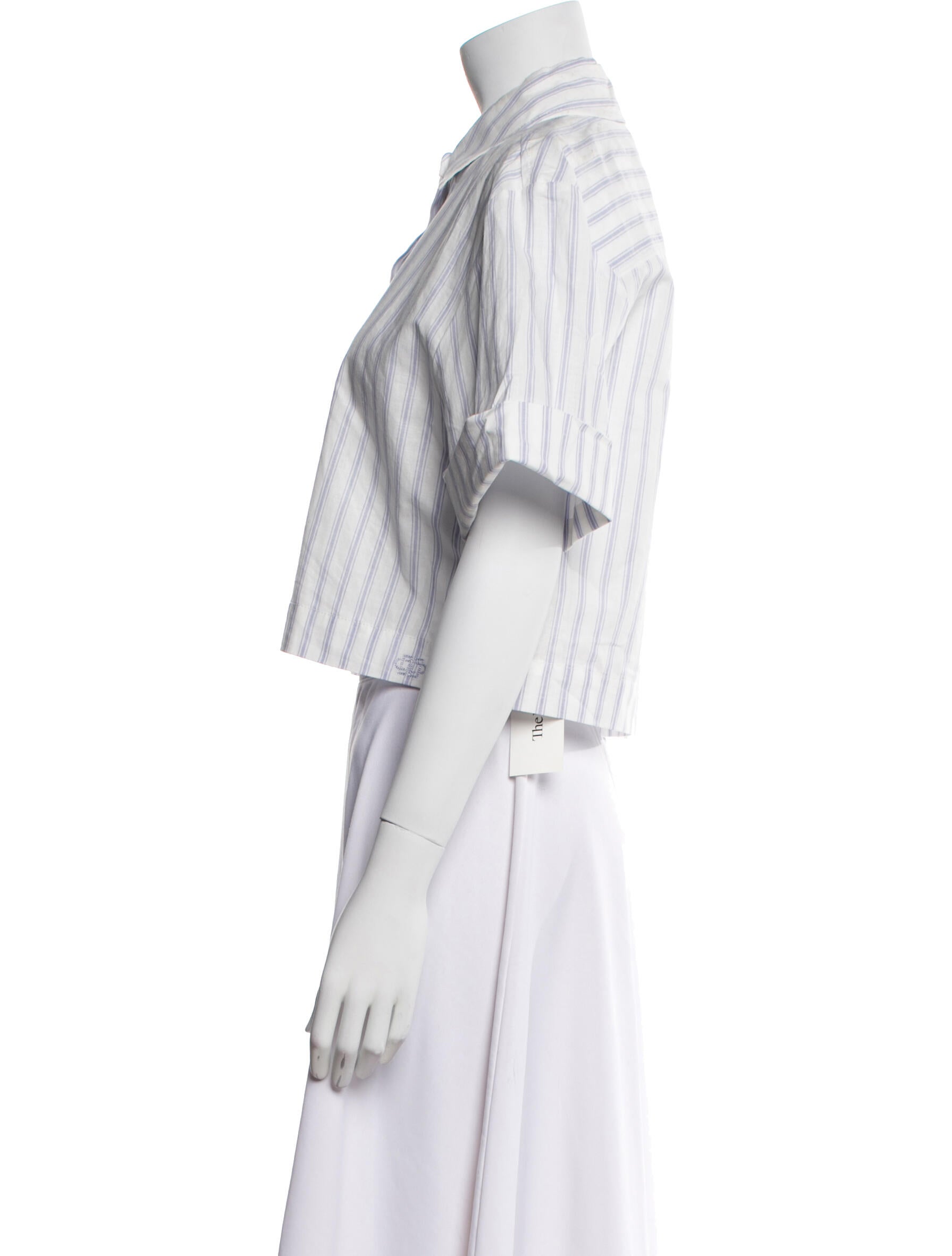 Simkhai Striped Short Sleeve Crop Top