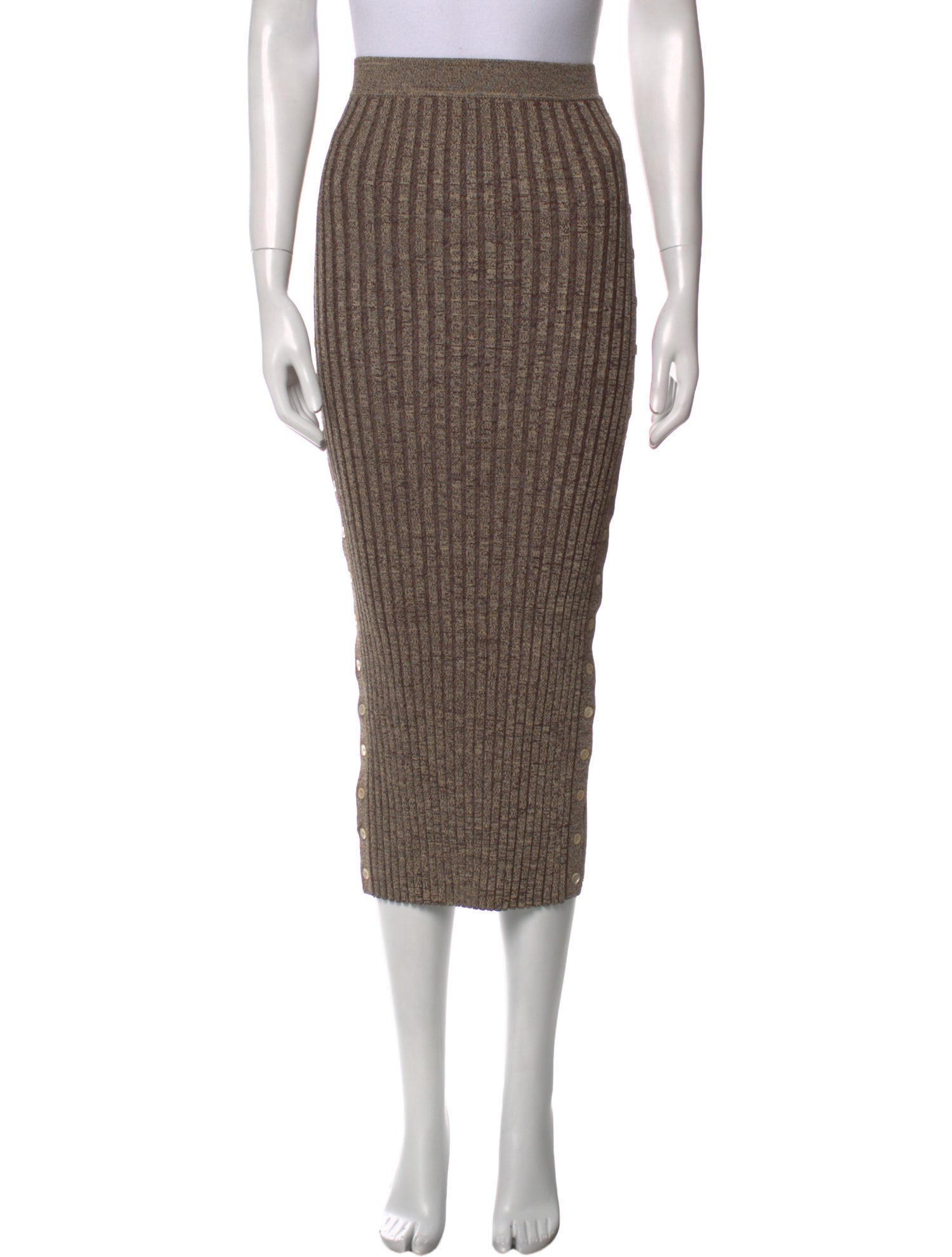 Simkhai Pleated Accents Midi Length Skirt