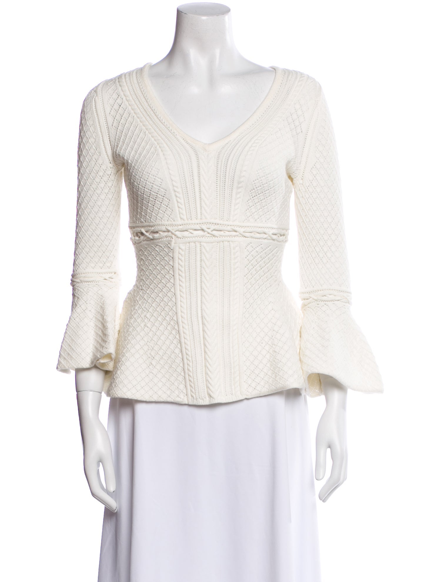 Simkhai V-Neck Three-Quarter Sleeve Top