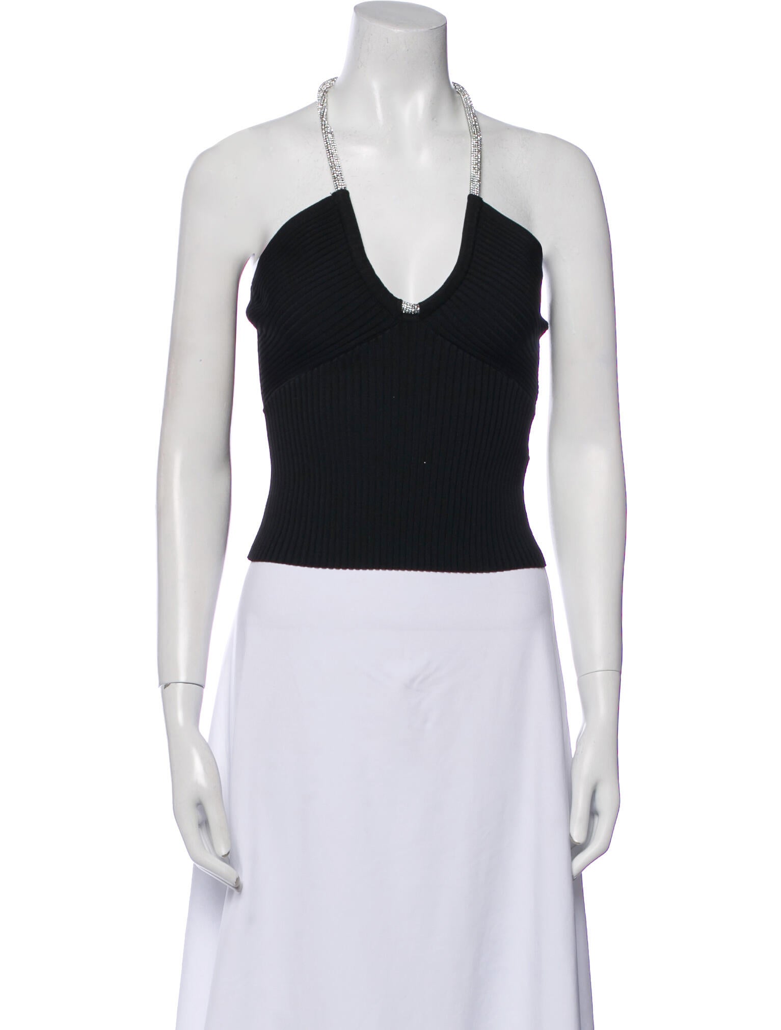 Simkhai Halterneck Sleeveless Crop Top
