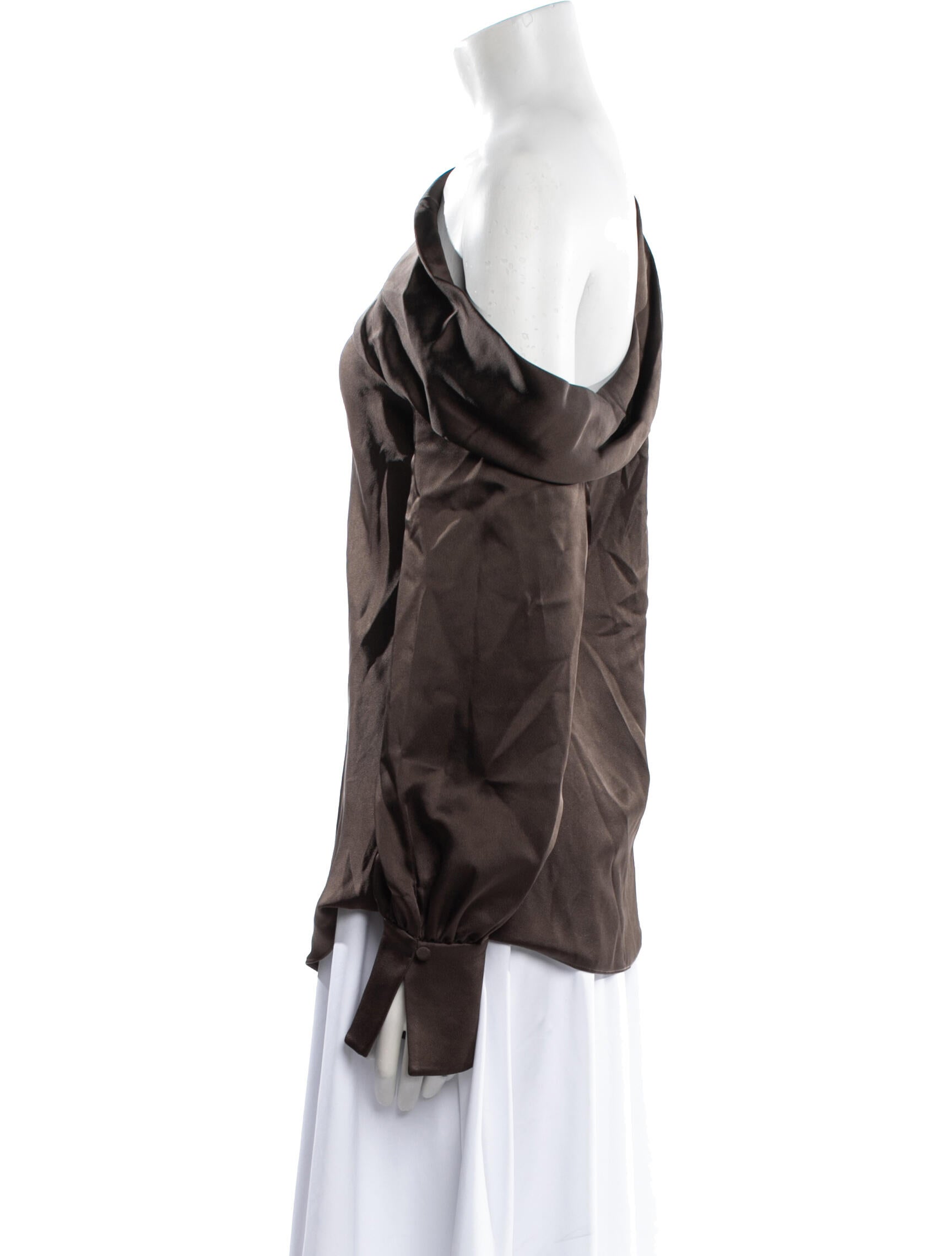 Simkhai One-Shoulder Long Sleeve Blouse