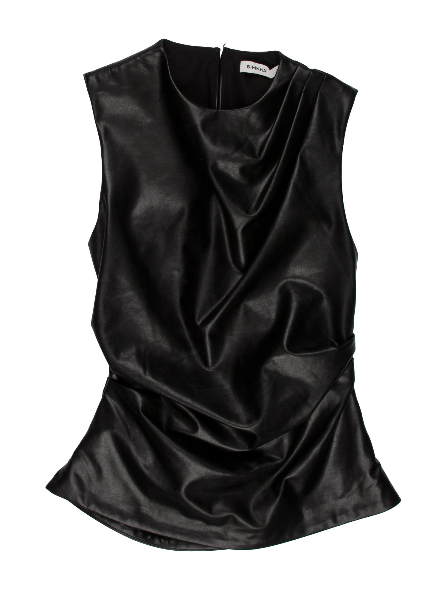 Simkhai Faux Leather Cowl Neck Tunic