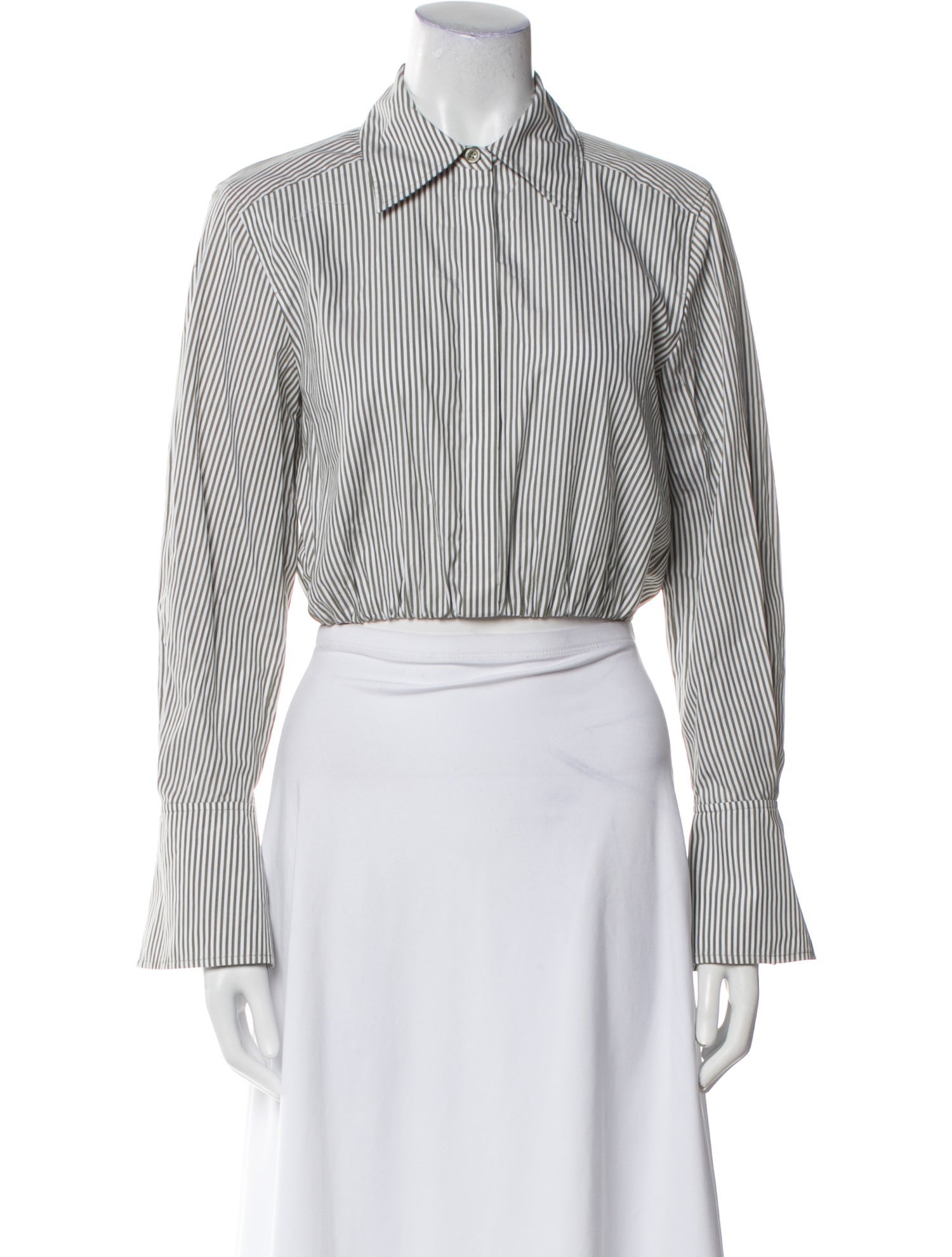 Simkhai Striped Long Sleeve Crop Top