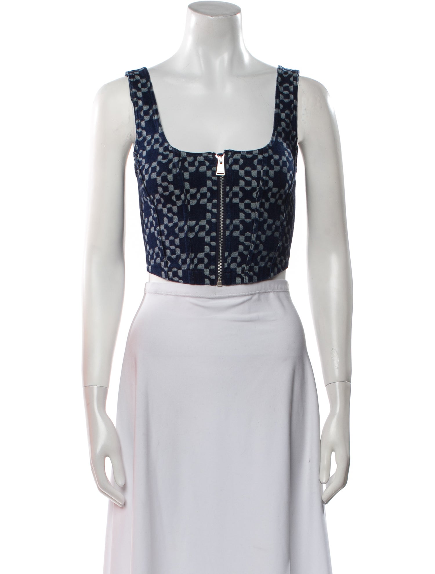 Simkhai Printed Square Neckline Crop Top w/ Tags