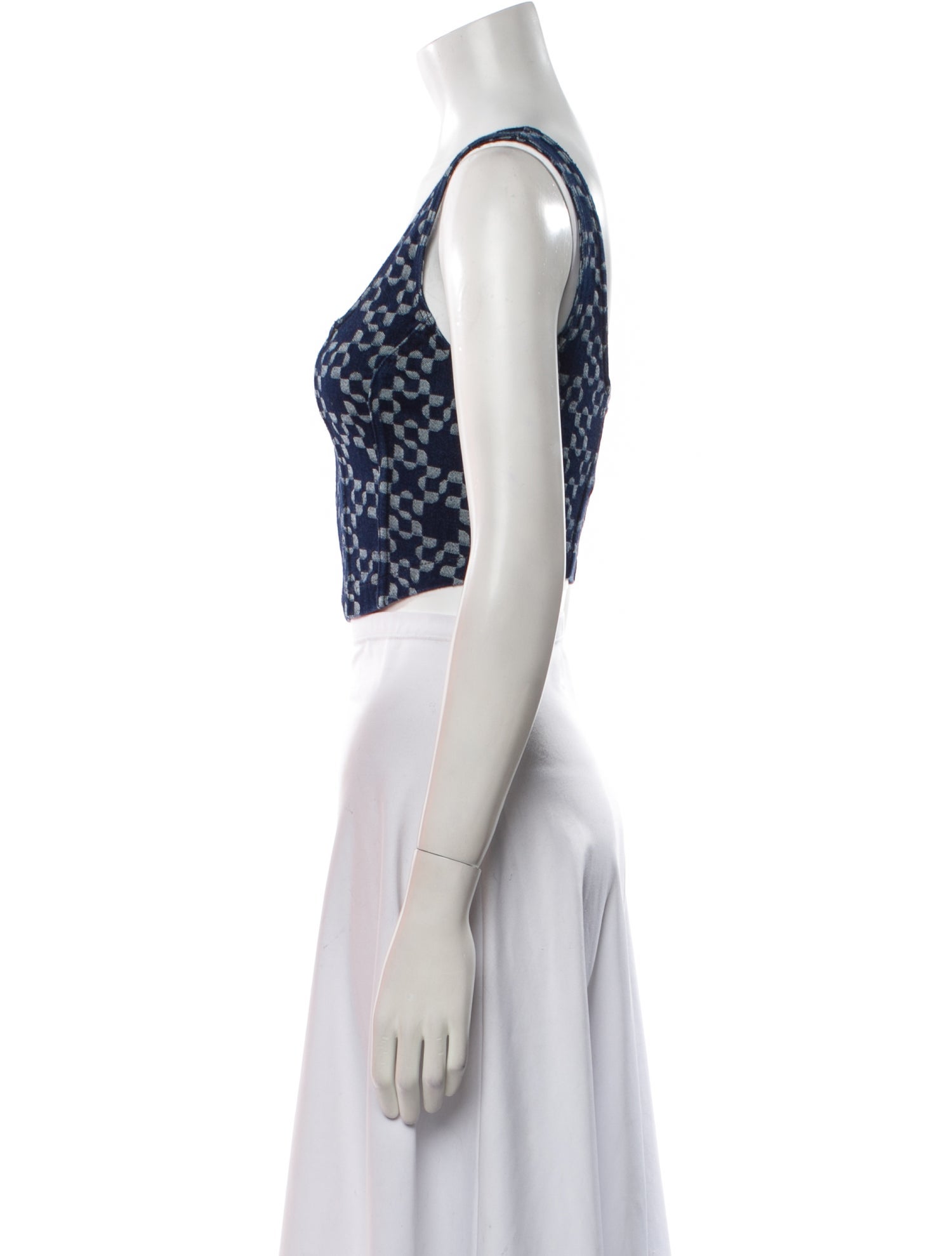 Simkhai Printed Square Neckline Crop Top w/ Tags