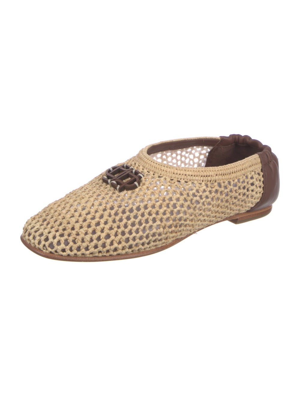 Simkhai Raffia Colorblock Pattern Ballet Flats - image 2