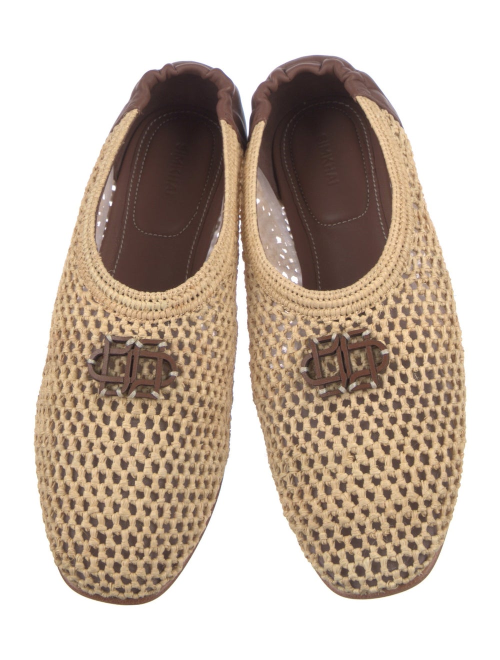 Simkhai Raffia Colorblock Pattern Ballet Flats - image 3
