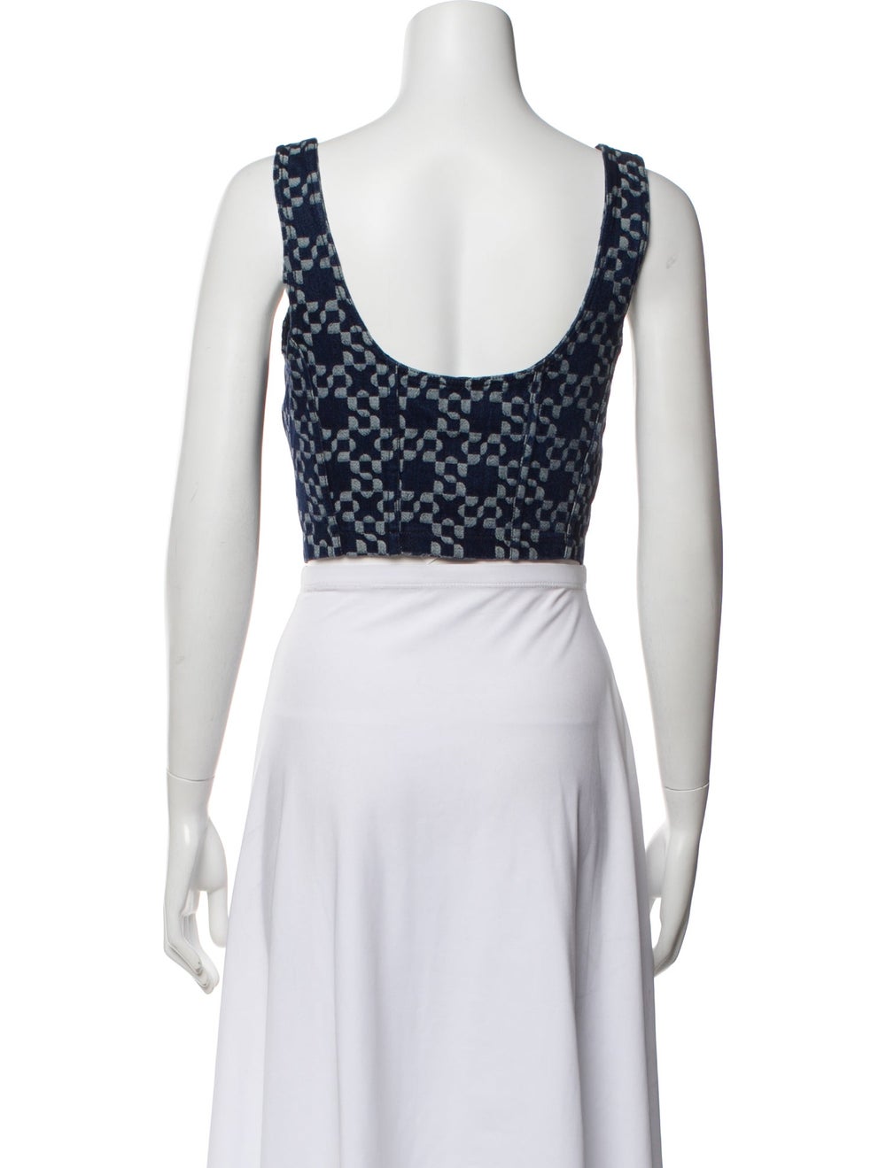 Simkhai Patterned Square Neckline Crop Top w/ Tags - image 3