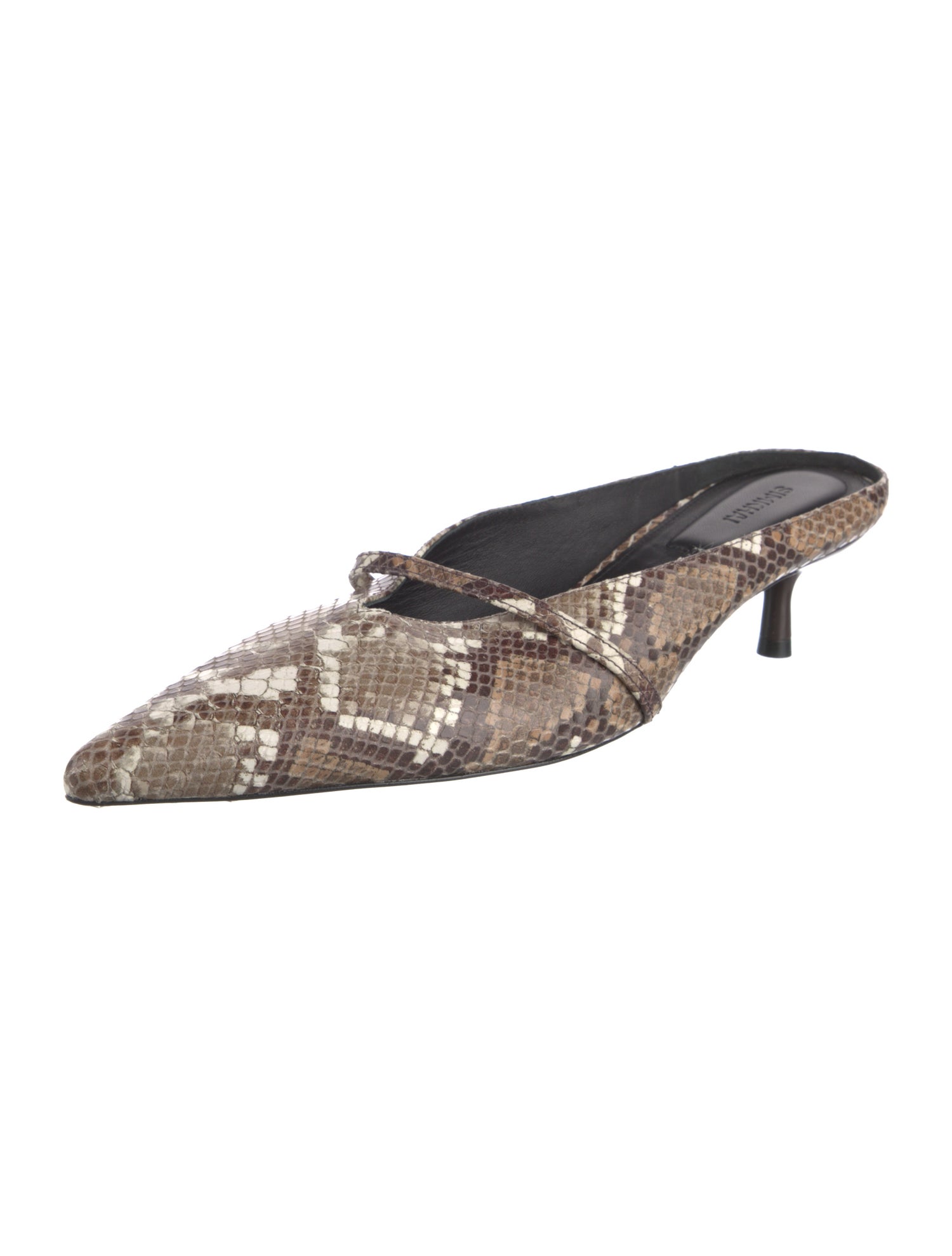 Simkhai Snakeskin Animal Print Mules