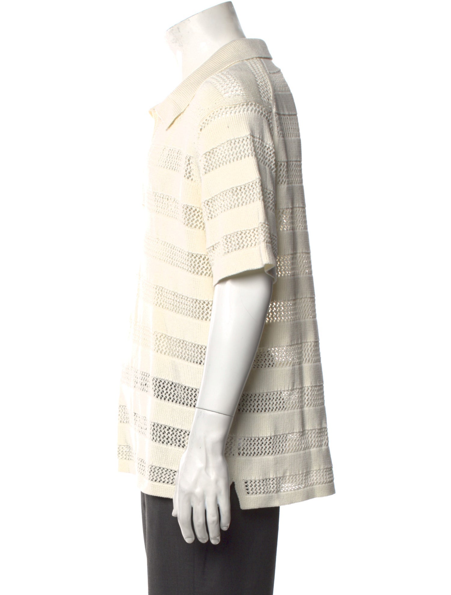 Simkhai Striped V-Neck Polo Sweater