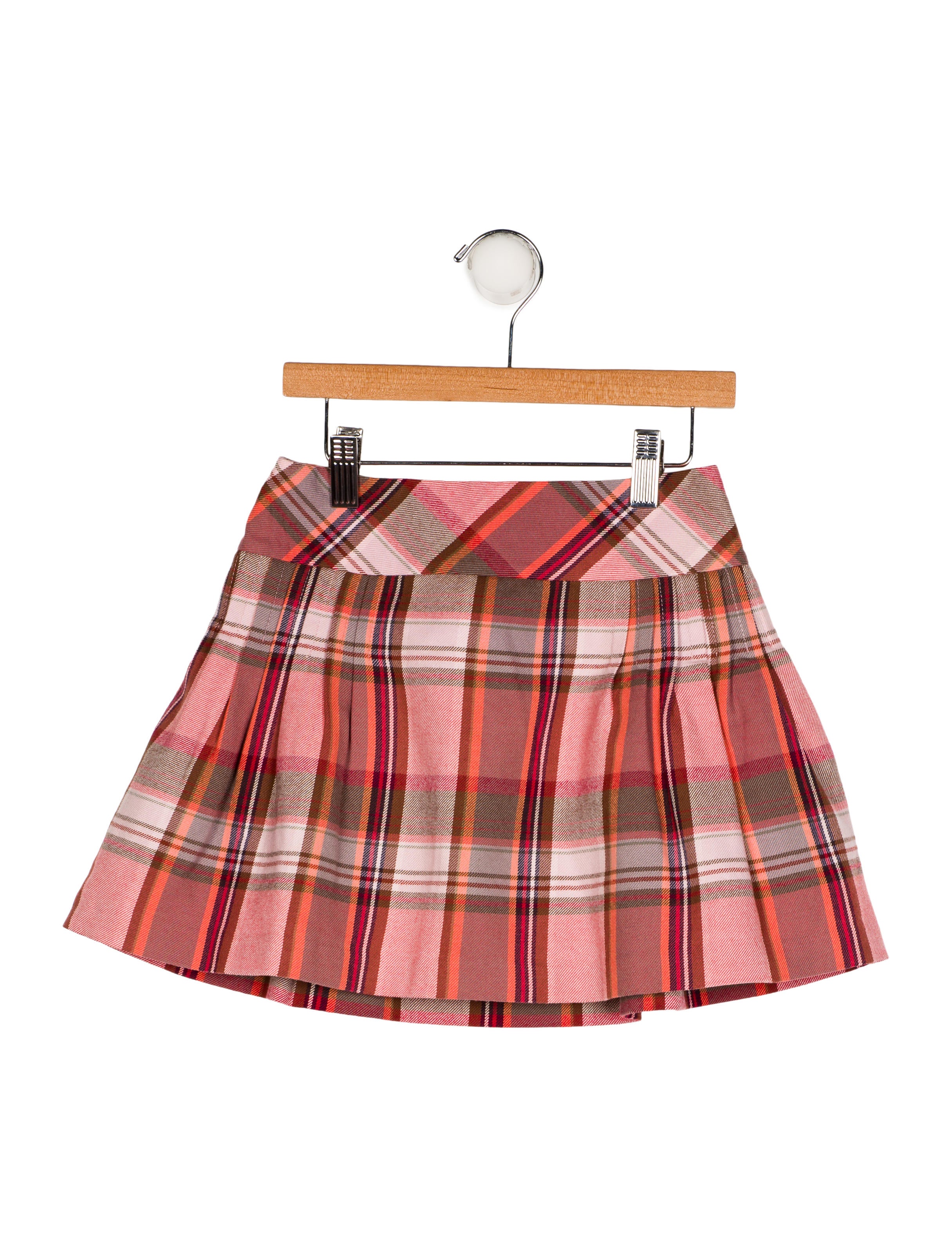 simonetta kids girls pleated plaid skirt w/ tags - girls - wsim