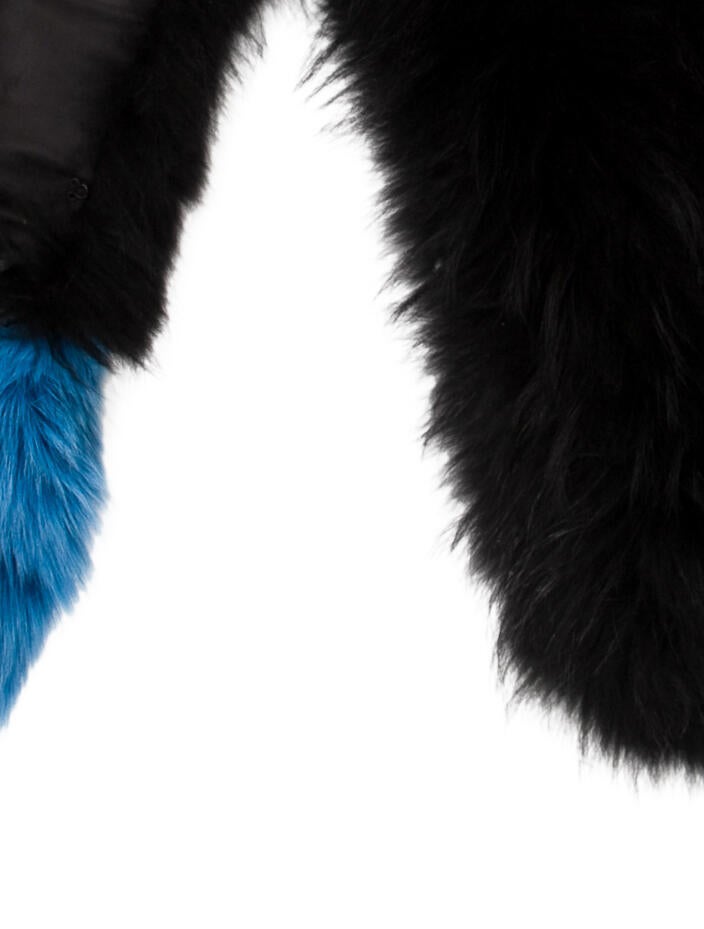 Charlotte Simone Kit Fox Colorblock Pattern Scarf