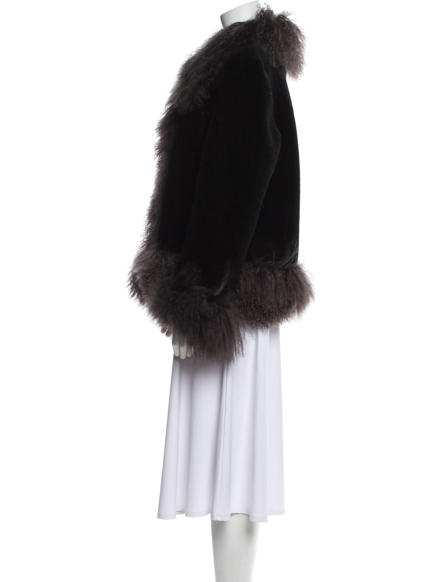 Charlotte Simone Wool Faux Fur Coat