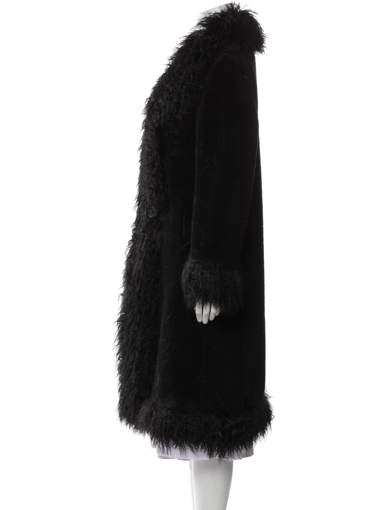 Charlotte Simone Wool Faux Fur Coat