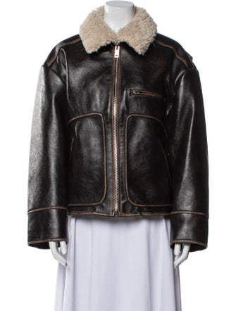 Charlotte Simone Leather Faux Fur Jacket